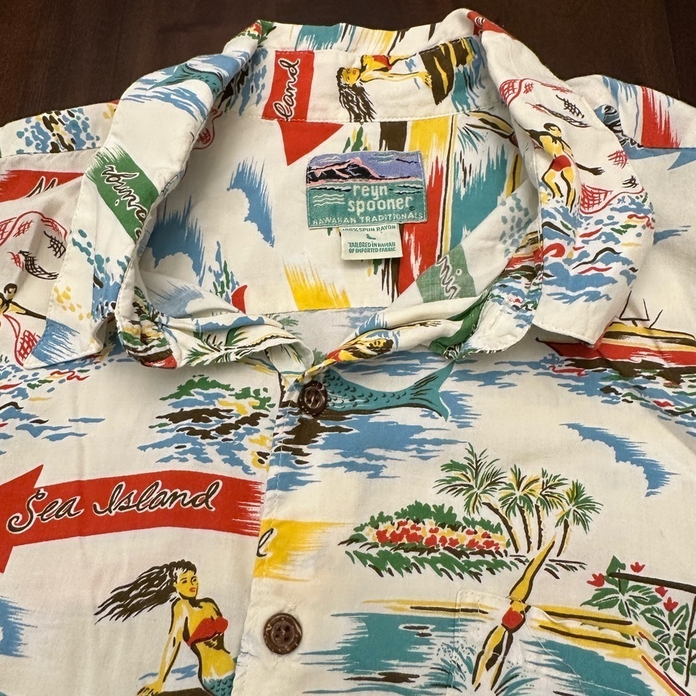 Rare 80’s Vtg Reyn Spooner Resort Town Hawaiian Shirt Made in USA (M2)